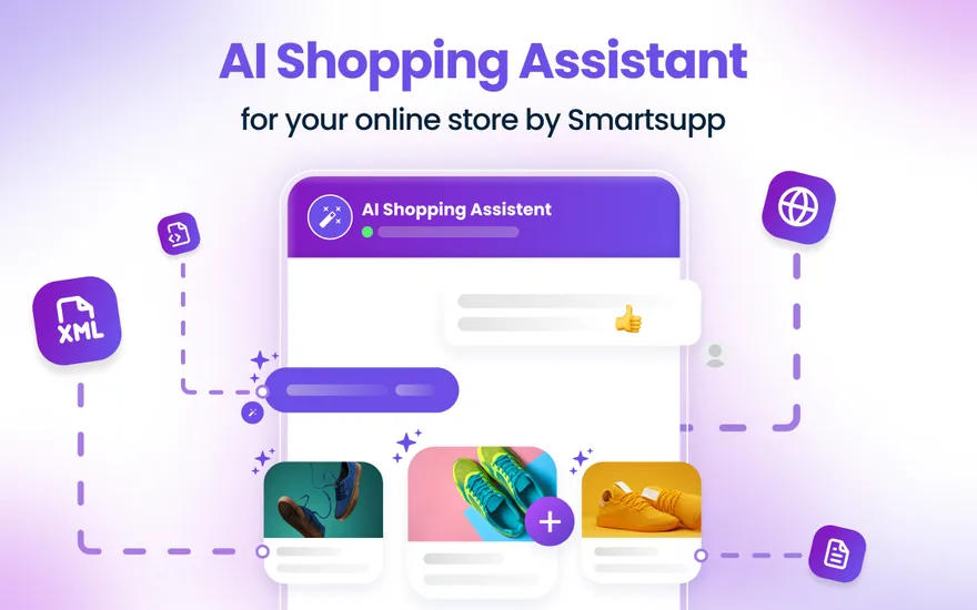 Smartsupp's AI Shopping Assistant widget recommending products