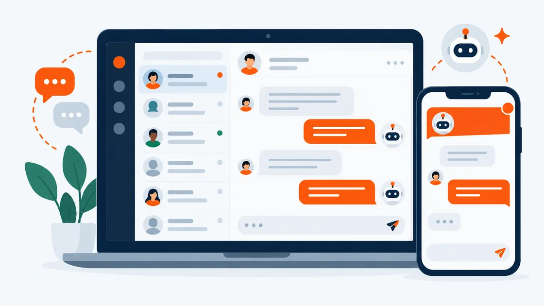 The Igniter Chat inbox on a laptop and the chat widget on a phone